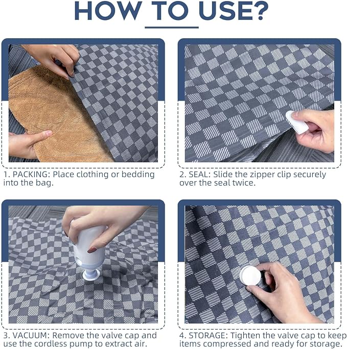 Vacuum Seal Bags for Clothing Travel w/Wireless Pump, Space Saver Vacuum - Image 7