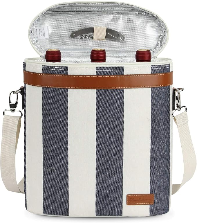 Zormy 3 Bottle Insulated Wine Tote Cooler Bag, Portable Carrier by ZORMY