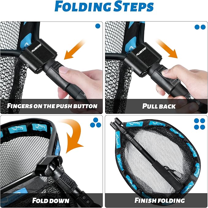 PLUSINNO Floating Fishing Net for Steelhead, Trout Fishing, Rubber Coated - Image 5