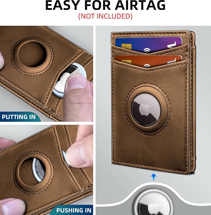 Airtag Wallet for Men- with Money Clip Gift Boxed, Magnetic Closure Slim - Image 3