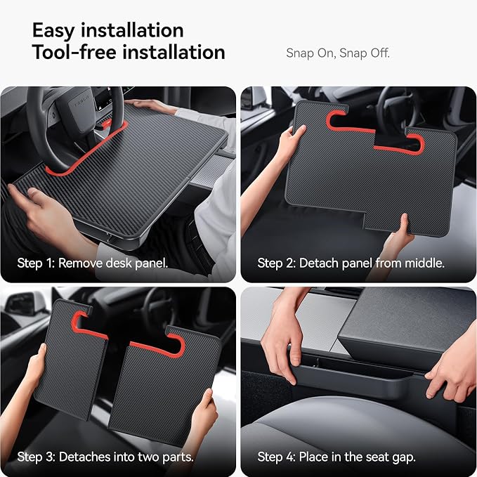 YONZEE 2-in-1 Car Steering Wheel Desk Tray & Car Seat Gap Filler Organizer – - Image 2