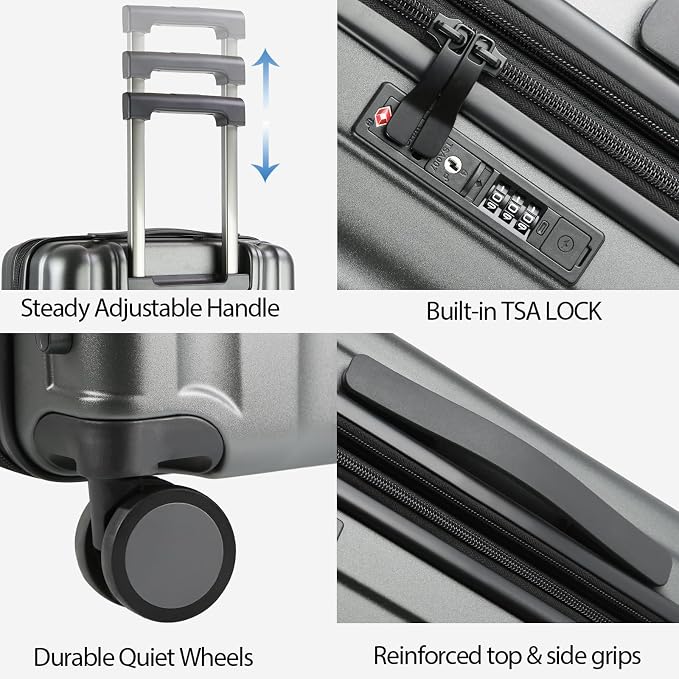 KROSER Hardside Expandable Carry On Luggage - Image 4
