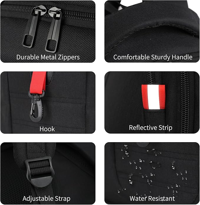 Black Backpack for Men Women, School Backpack for Boys Girls Teens, Backpacks - Image 4