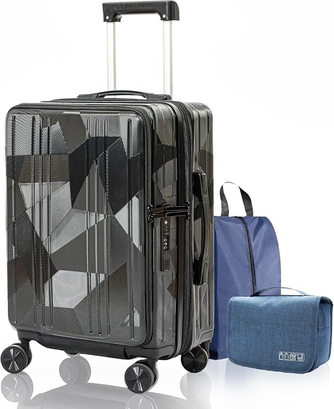 Carry On Luggage 22x14x9 Airline Approved Expandable Top Opening Carryon Luggage by Lanuitjoy