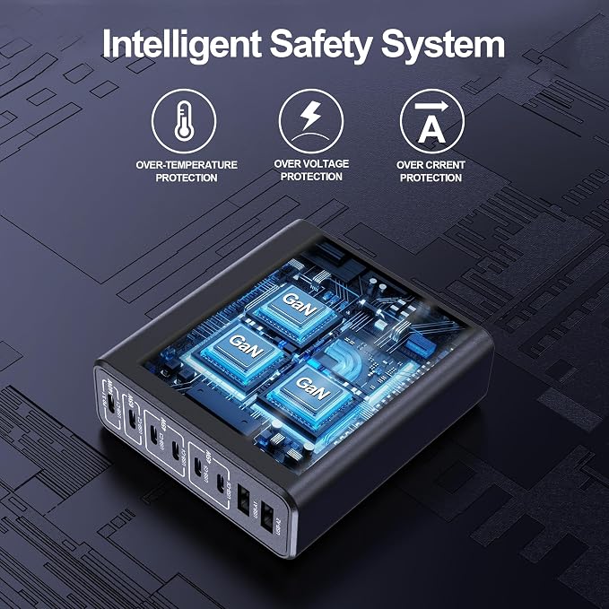 Aftertop 250W USB C Charger, 8-Ports PD3.1 140W Fast Charging Station, Compact - Image 6