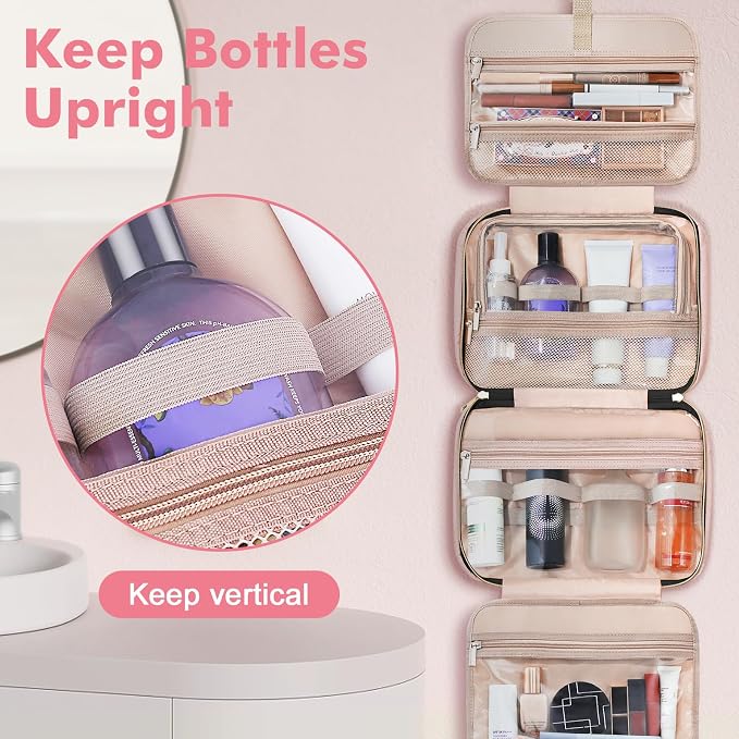 Wedama Toiletry Bag for Women, Large Cosmetic Travel Bag, Hanging Toiletry Bag - Image 6