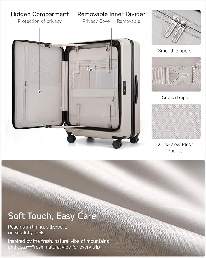 LUGGEX Checked Suitcase with Spinner Wheels, FLO5 Expandable Polycarbonate Hard - Image 8