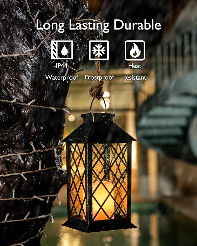 Homemory Solar Lanterns Outdoor Waterproof Hanging - Image 2