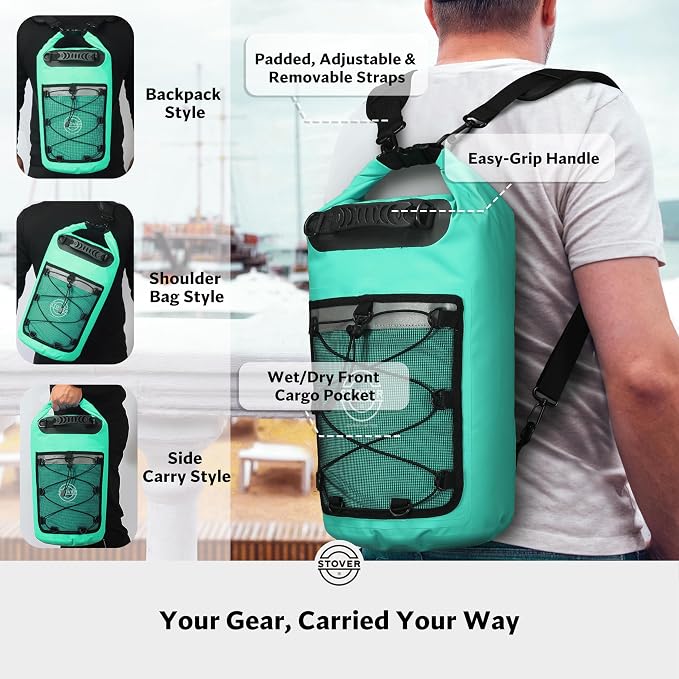 STOVER 5/10/25/30/40/55L Waterproof Backpack- Floating Dry Bag - Image 3