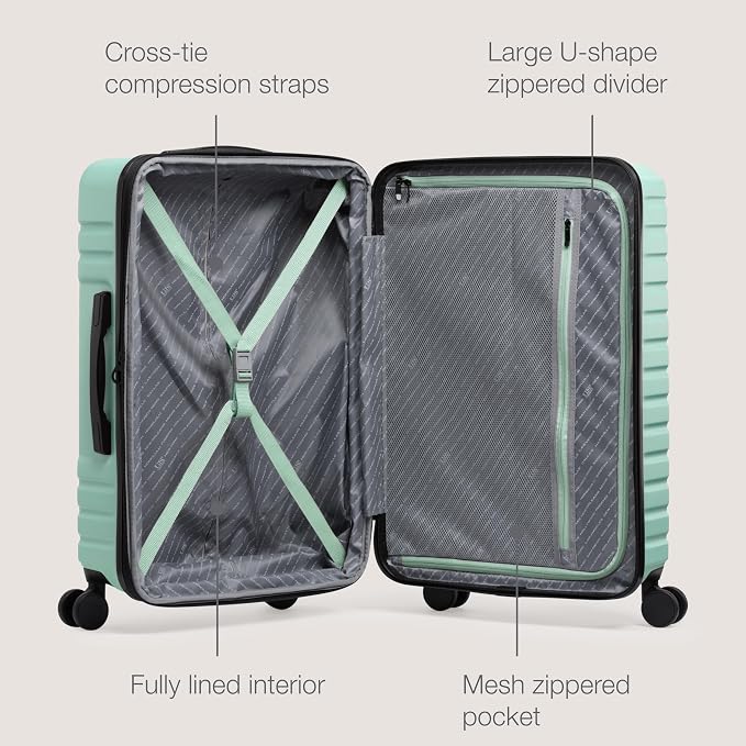U.S. Traveler Boren Polycarbonate Hardside Rugged Travel Suitcase Luggage - Image 2