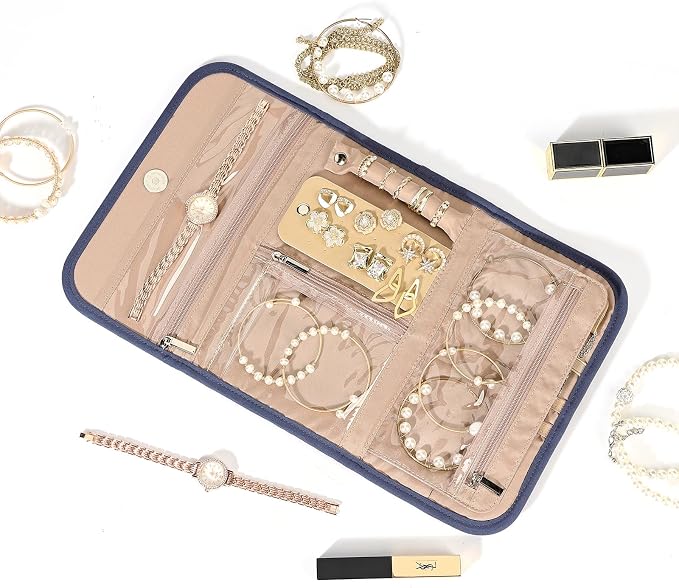 BELALIFE Travel Jewelry Case Organizer, Foldable Storage Roll - Image 2