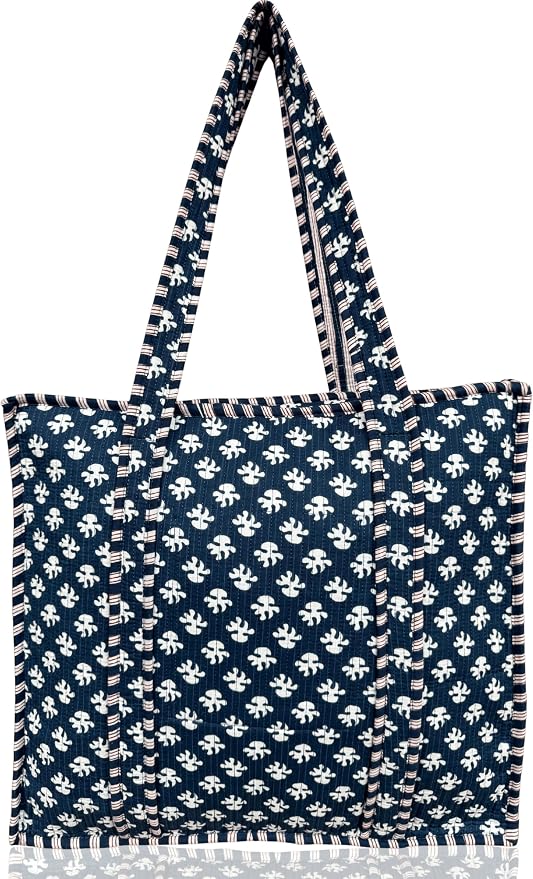 Cotton Quilted Tote Bag for Women – Large Beach & Travel Tote by ThirdEyeExport
