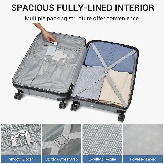 Kono 24 Inch Expandable Luggage Suitcase - Image 7