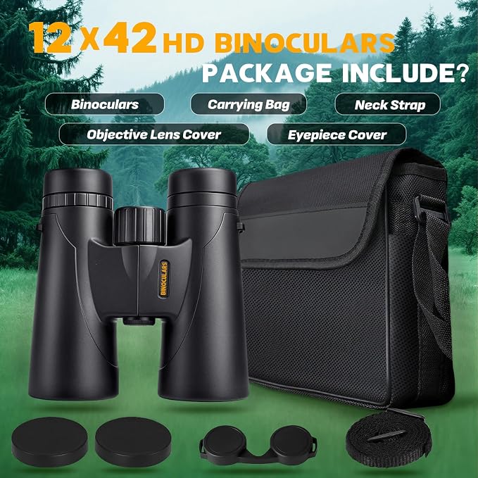 Binoculars for Adults High Powered – 12X42 HD Compact Binoculars for Bird - Image 8