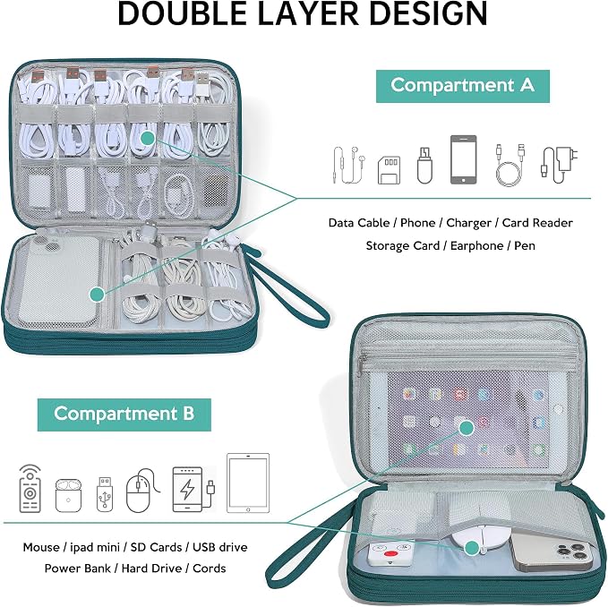 CILLA Electronics Organizer Travel, Travel Cord Organizer Case, Compact - Image 3