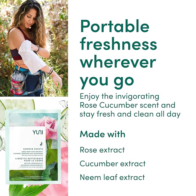 YUNI Beauty Large Body Wipes Soft Moist Showerless Wipe, Cleanse & Deodorize - Image 5