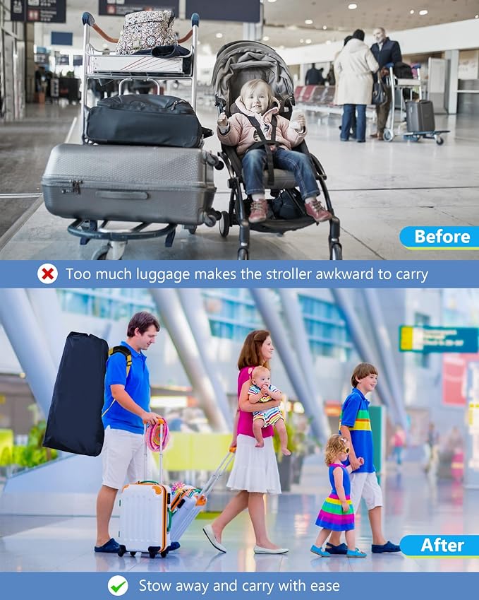 Large Stroller Bag for Airplane, Waterproof Stroller Travel Bag, Gate Check - Image 4