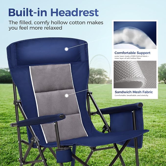 ALPHA CAMP Heavy Duty High Back Camping Chairs - Image 5