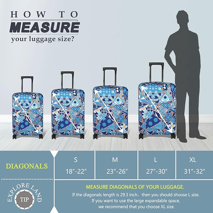 Explore Land Travel Luggage Cover Suitcase Protector Fits 23-26 Inch Case - Image 5