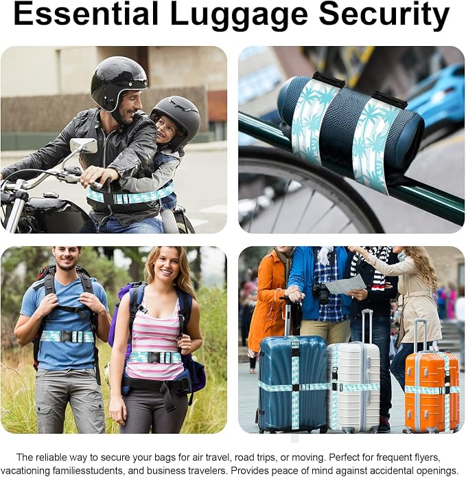 2 Pack Luggage Straps, Adjustable Cute Printing - Image 2