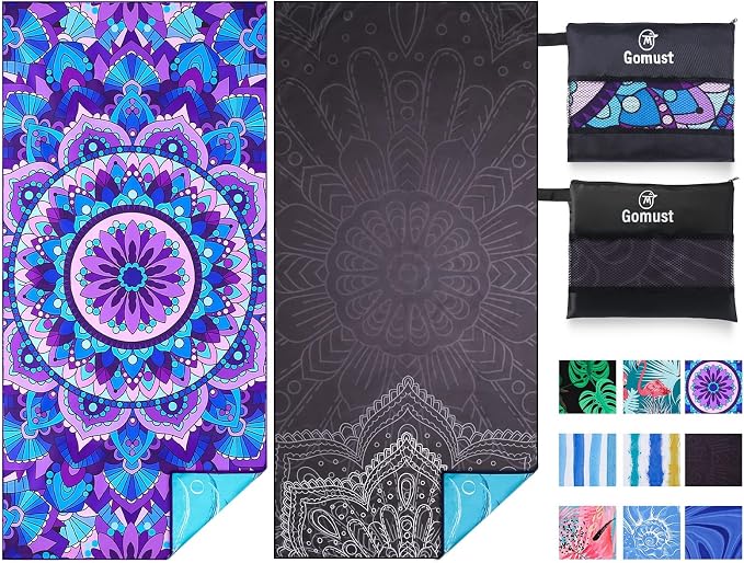 2 Pack Lightweight Thin Beach Towel Oversized 71"x32" Big Extra Large by Gomust