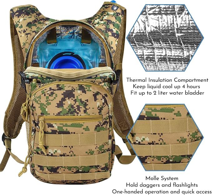 Tactical Hydration Backpack 2L Water Bladder - Image 2