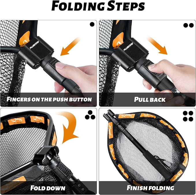 PLUSINNO Floating Fishing Net for Steelhead, Trout Fishing, Rubber Coated - Image 5