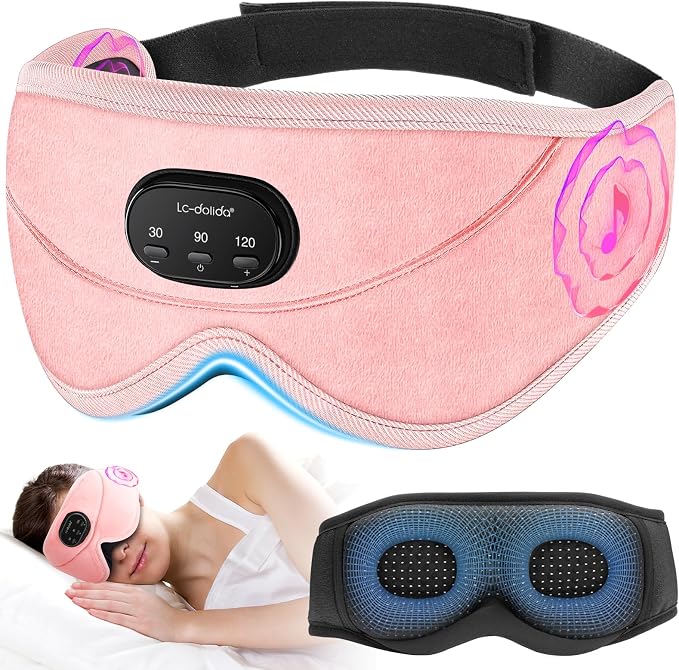 LC-dolida White Noise Sleep Mask, 3D Sleep Headphones by LC-dolida