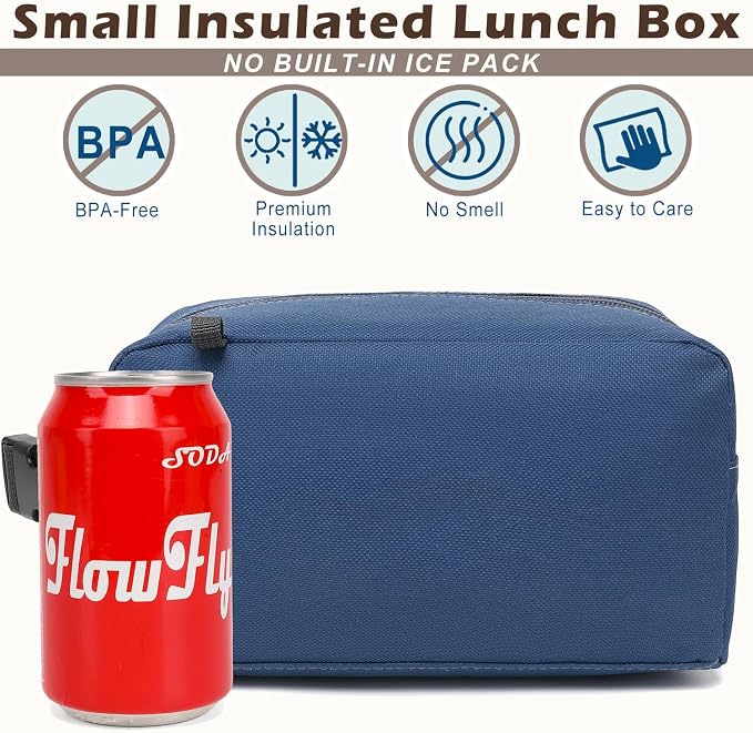 FlowFly Small Insulated Lunch box Portable Soft Bag Mini Cooler Thermal Meal - Image 2