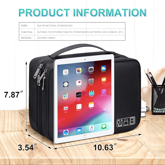 CILLA Electronics Organizer Travel, Travel Cord Organizer Case, Compact - Image 5