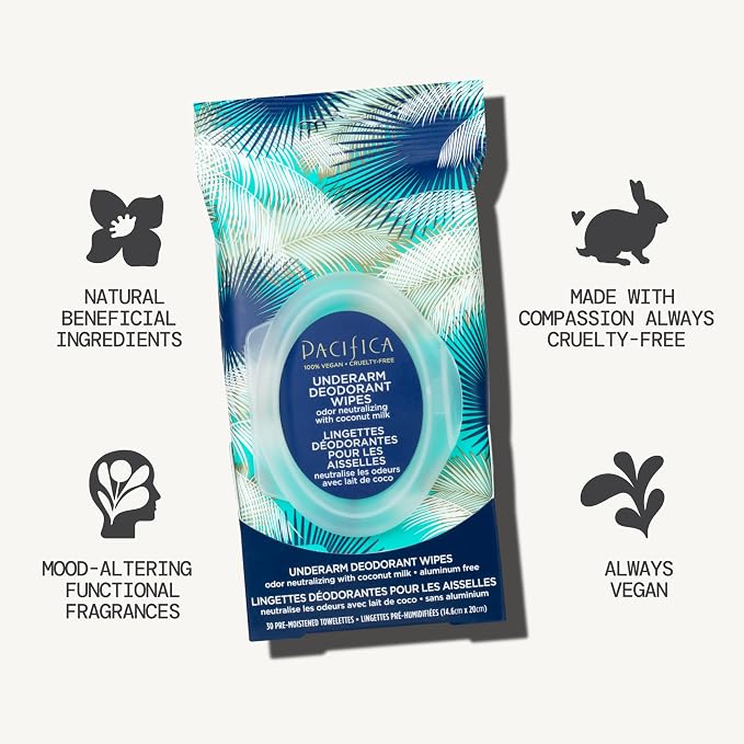 Pacifica Beauty Coconut Milk & Essential Oils Underarm Deodorant Wipes - Image 5