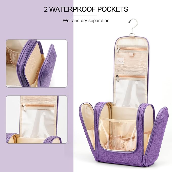 Travel Hanging Toiletry Bag for Women and Men, 6 Organizer Compartments - Image 8