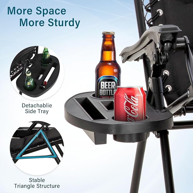 MFSTUDIO Padded Zero Gravity Chair Set of 2, Folding Patio Lounge Recliner - Image 5