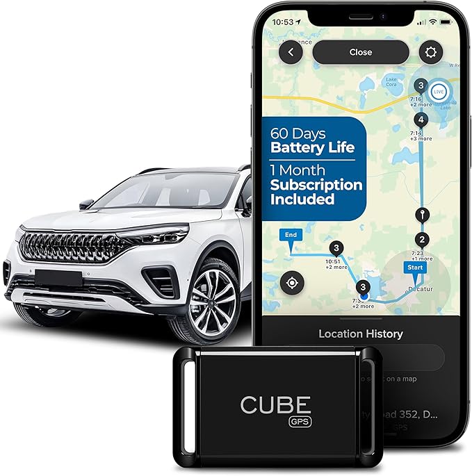Cube GPS Tracker for Vehicles Assets Kids, Mini GPS Trackers for Dogs, Car by CUBEGPSTracker
