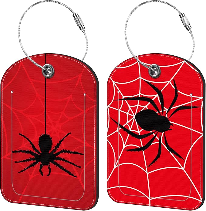 Spider on Spider Web Luggage Tag by iapodiad