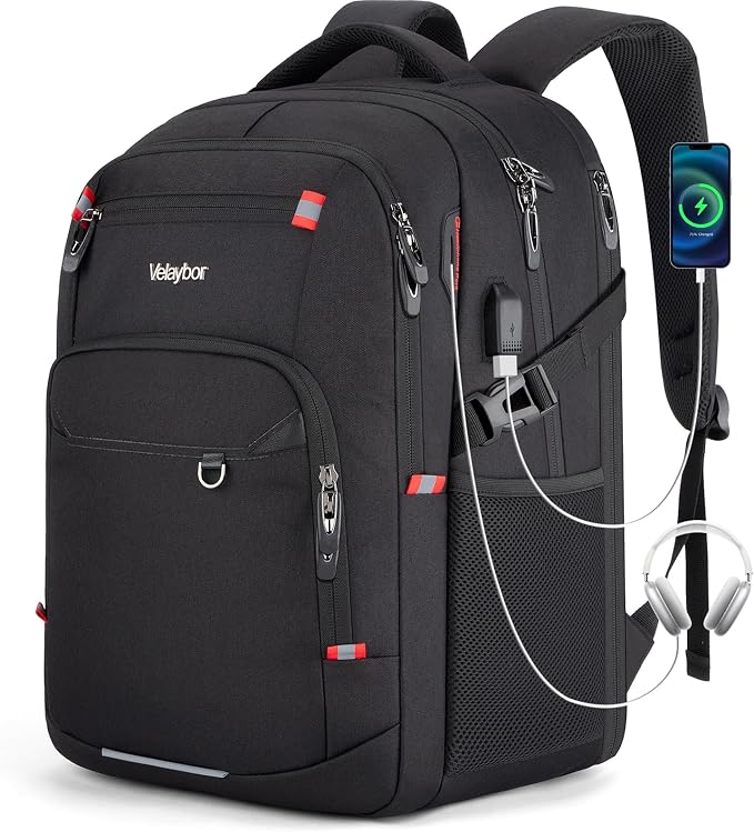 40L Expandable Laptop Backpack, Anti-thief Travel Backpack by Velaybor