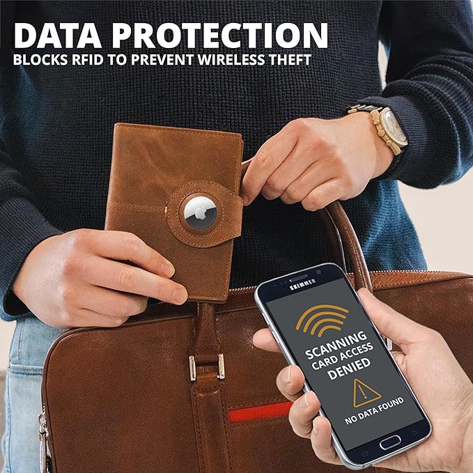 GARZINI Passport Holder with AirTag, Passport Wallet with RFID, Travel - Image 5