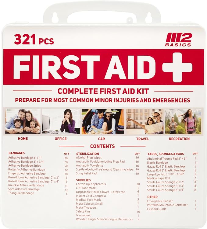 M2 BASICS Premium 321 Piece First Aid Kit - Image 9
