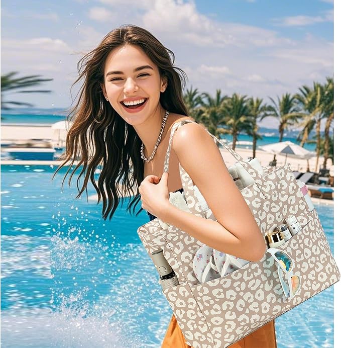 LEDAOU Beach Bag Waterproof Sandproof Women Tote Bag Pool Bag - Image 5