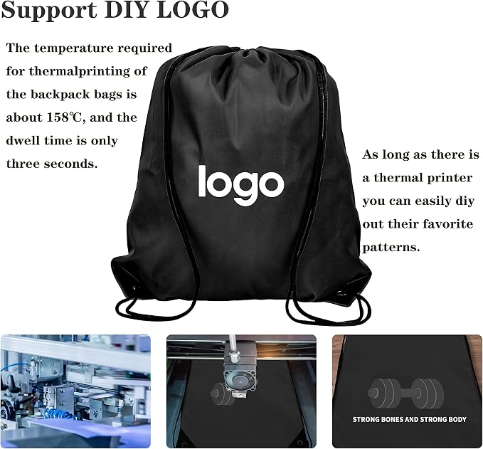 60 Pieces Drawstring Backpack Bags Sports Sackpack Bulk Cinch Gym Bag - Image 4