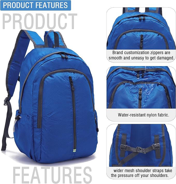 YZAOLL 25L Lightweight Packable Hiking Backpack Waterproof Hiking Daypack - Image 3