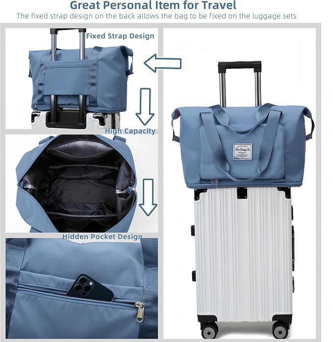 Large Capacity Foldable Travel Bag, Expandable lightweight Carry on Bag - Image 3