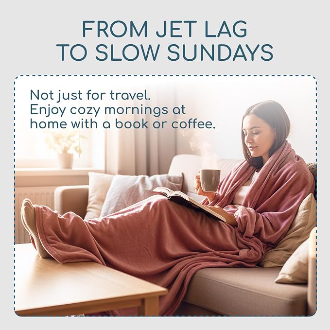 Resty 65"x40" Traveling Airplane Blanket, Velvety Soft Blanket That Becomes a - Image 6