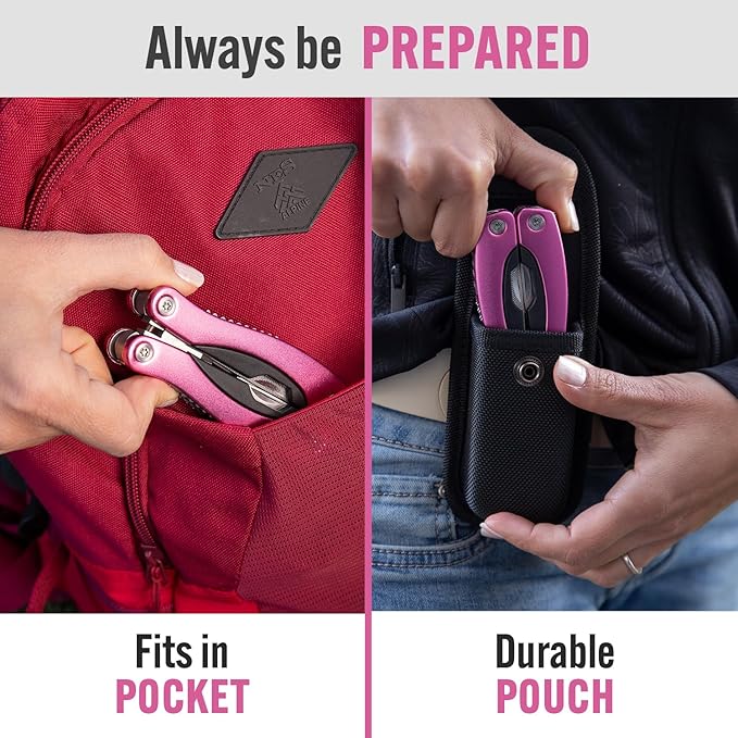 Pink Multitool 15-in-1 for Mom, Practical EDC Multi Tool Pliers, Pocket Knife - Image 7