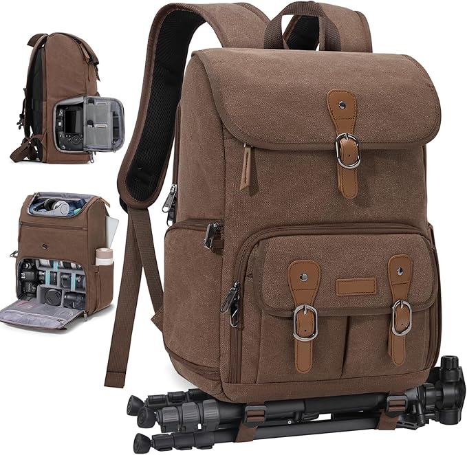 RAINSMORE Camera Bag Backpack for DSLR/SLR Mirrorless 15.6 Inch Laptop Camera by RAINSMORE