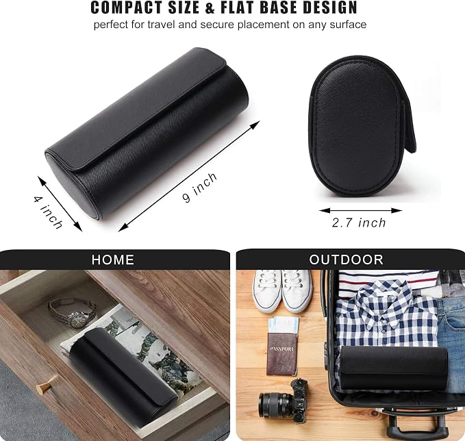 Longjet Watch Roll Travel Case for Men Portable Watches Organizer Box - Image 3