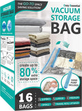 16 Pack Vacuum Storage Bags, Space Saver Bags Compression Storage Bags by CozyEssential
