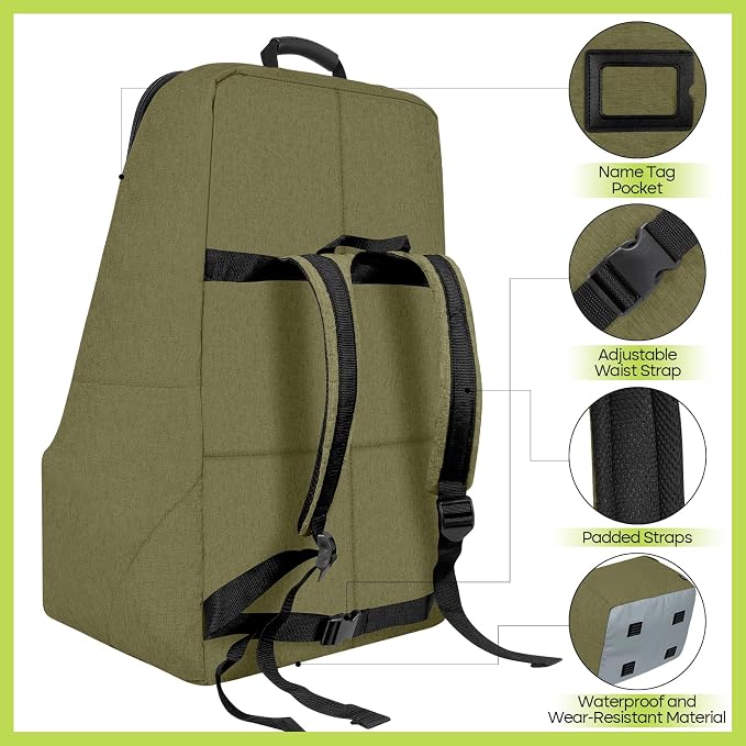 Padded Car Seat Travel Bag for Airplane, Heavy Duty Backpack for Air Travel - Image 3