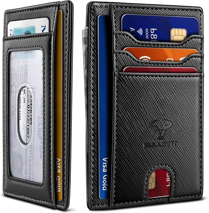 BULLIANT Slim Wallet, Skinny Minimal Thin Front Pocket Wallet Card Holder by BULLIANT