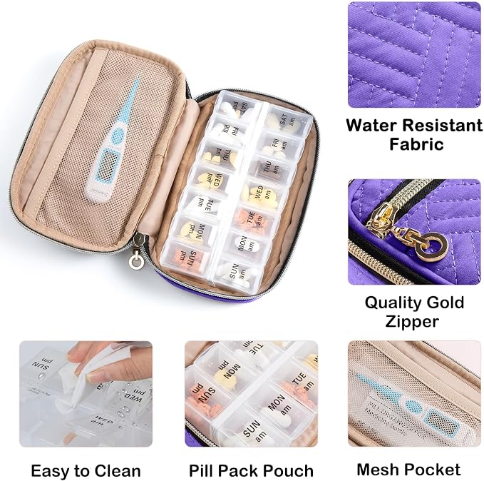 BAGSFY Pill Organizer Case 2 Times a Day- Weekly Medicine Organizer Travel Pill - Image 4